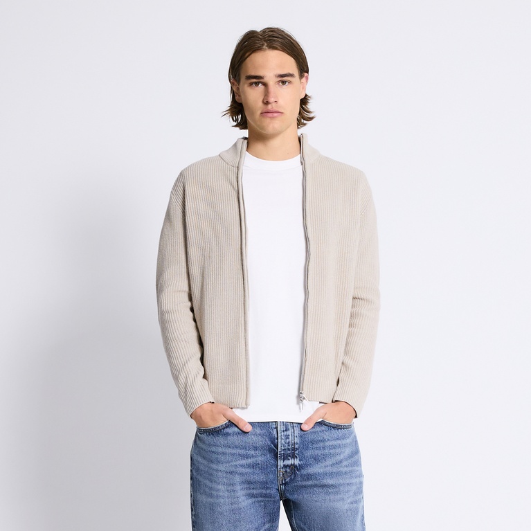 Zip knit cardigan "Frippe"
